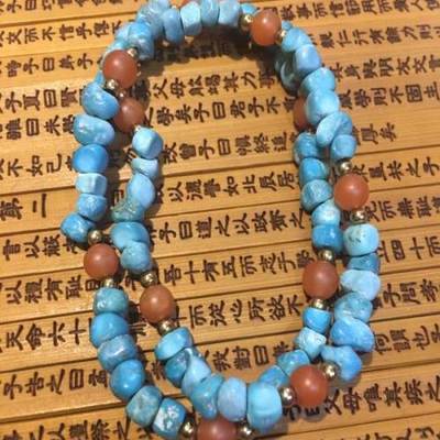 纯天然美国蓝松随形手串-保定贵金属首饰